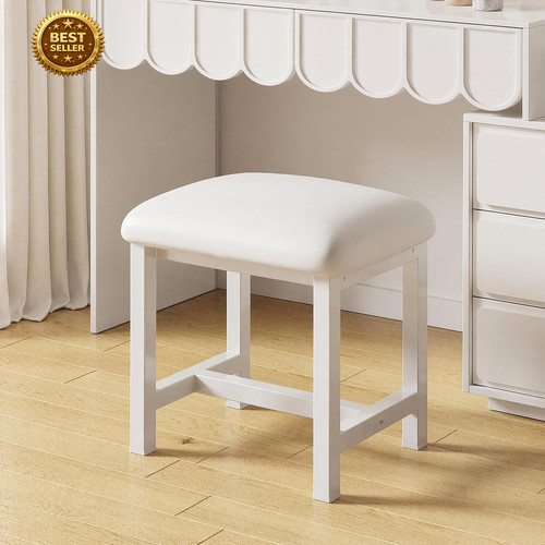 White vanity stool - white, small